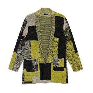 Christine Phillipe Cardigan Sweater Top Open Front Patch M